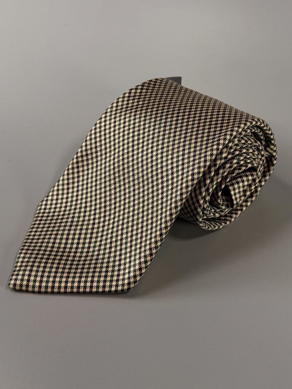 NWT Polo Ralph Lauren Blue Label Green Blue Shepherd Plaid Italy Silk Neck Tie